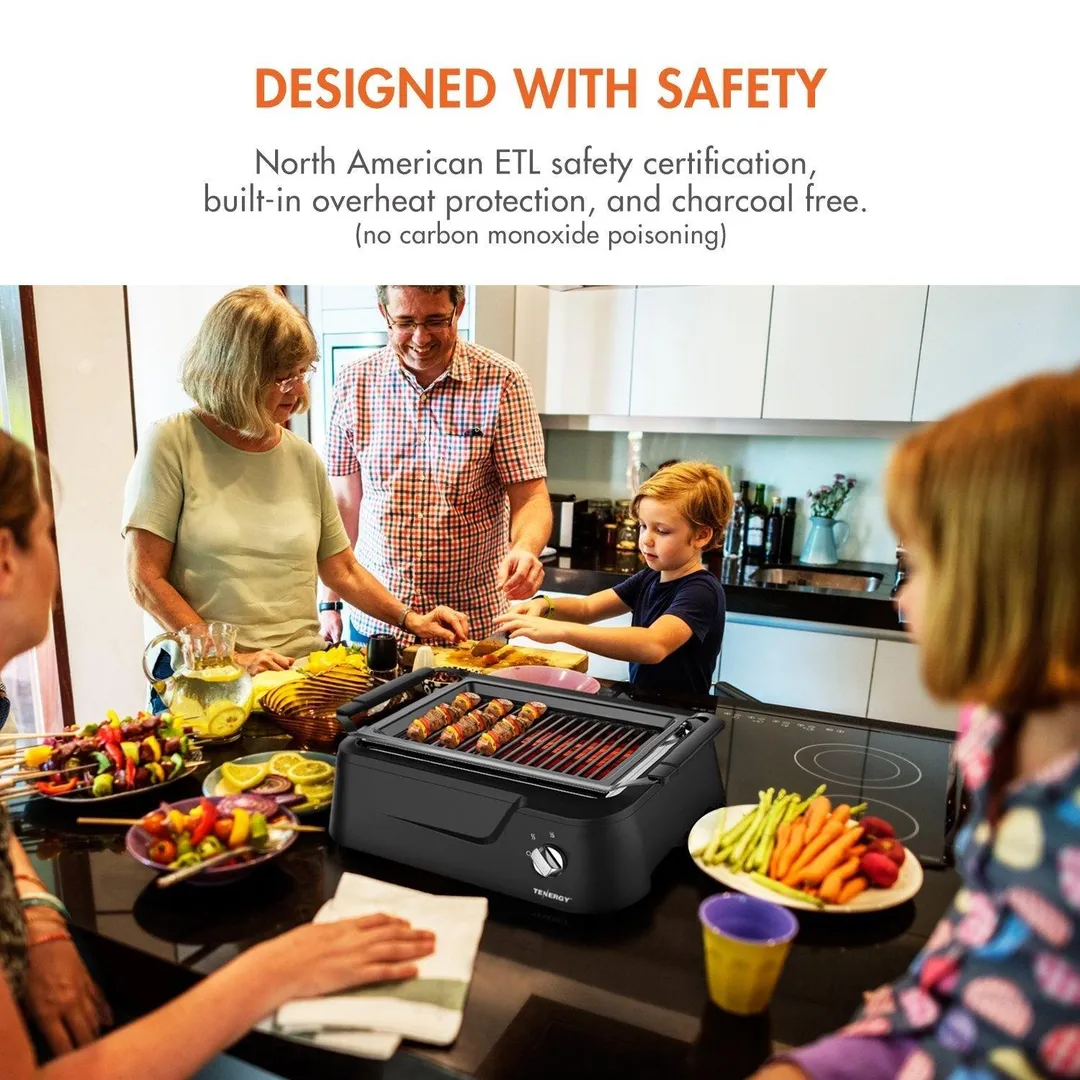 Tenergy Redigrill Smoke-Less Infrared Grill, Indoor Grill, Heating Electric Tabletop Grill, Non-Stick Easy to Clean BBQ Grill, for Party/Home, ETL Certified, photo 5 of 8