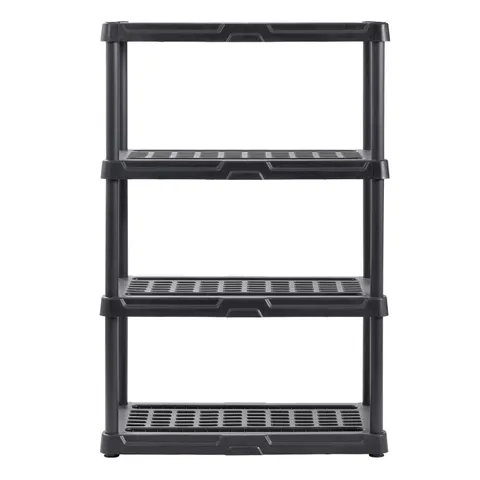 36 in wide · 18 in deep · 56 in high 4-Shelf Resin Shelving, Black