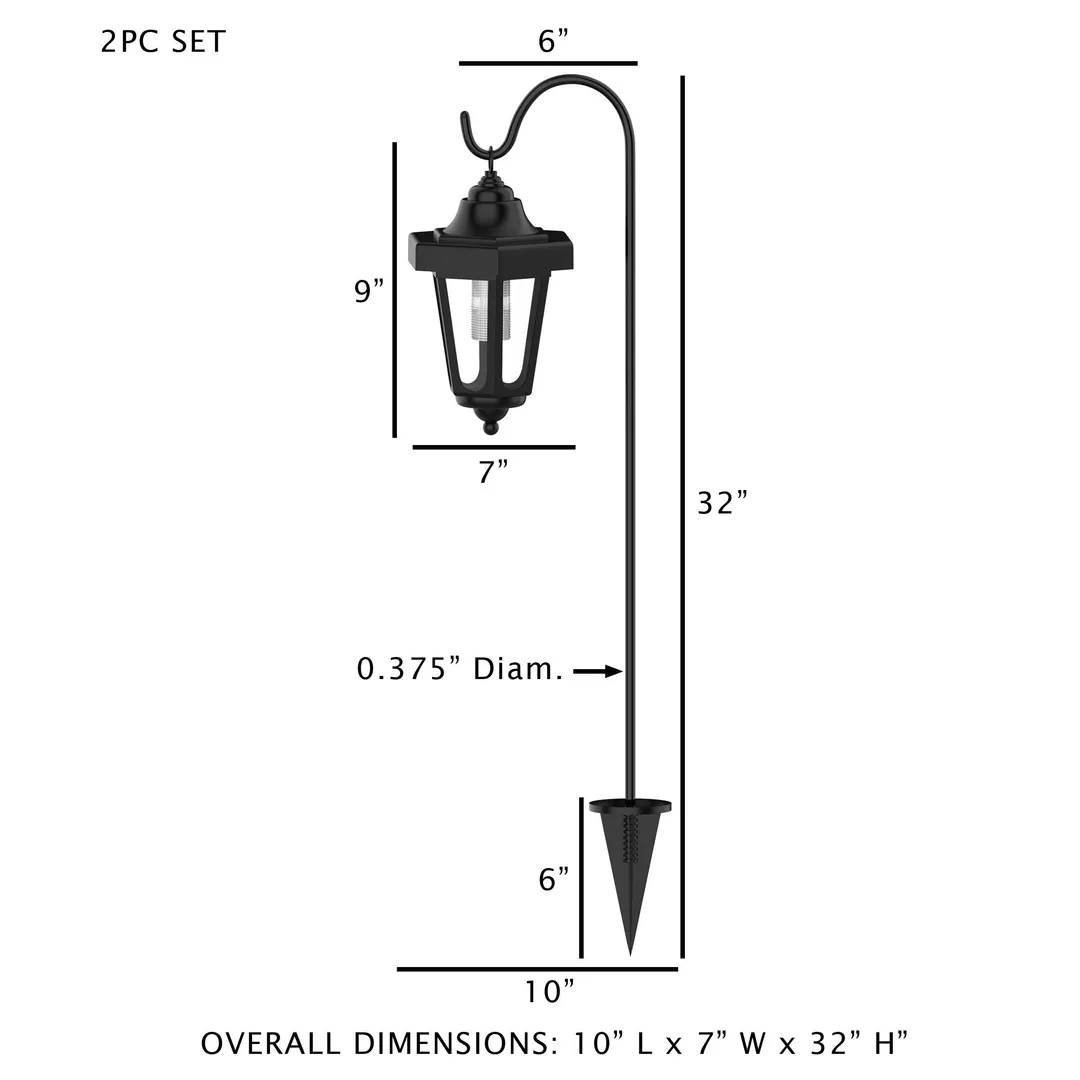 Pure Garden 32" Solar Powered Hanging Coach Lanterns LED Lights by Pure Garden, Set of 2, photo 3 of 8