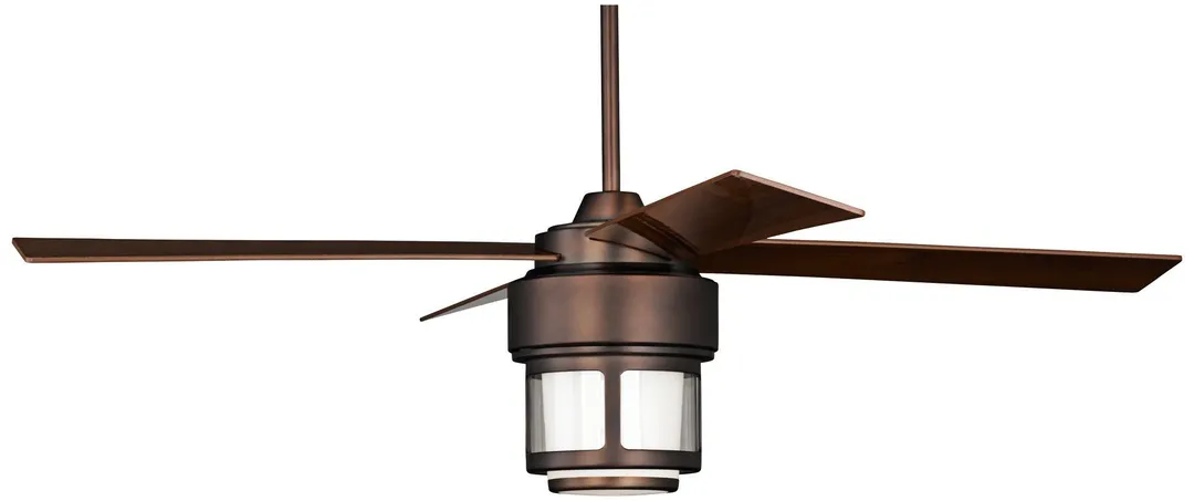 Casa Vieja 52" Casa Vieja Mission Outdoor Ceiling Fan with Light LED Remote Control Oil Brushed Bronze Damp Rated for Patio Porch, photo 6 of 6