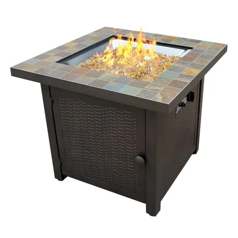 Square Slate Fire Pit