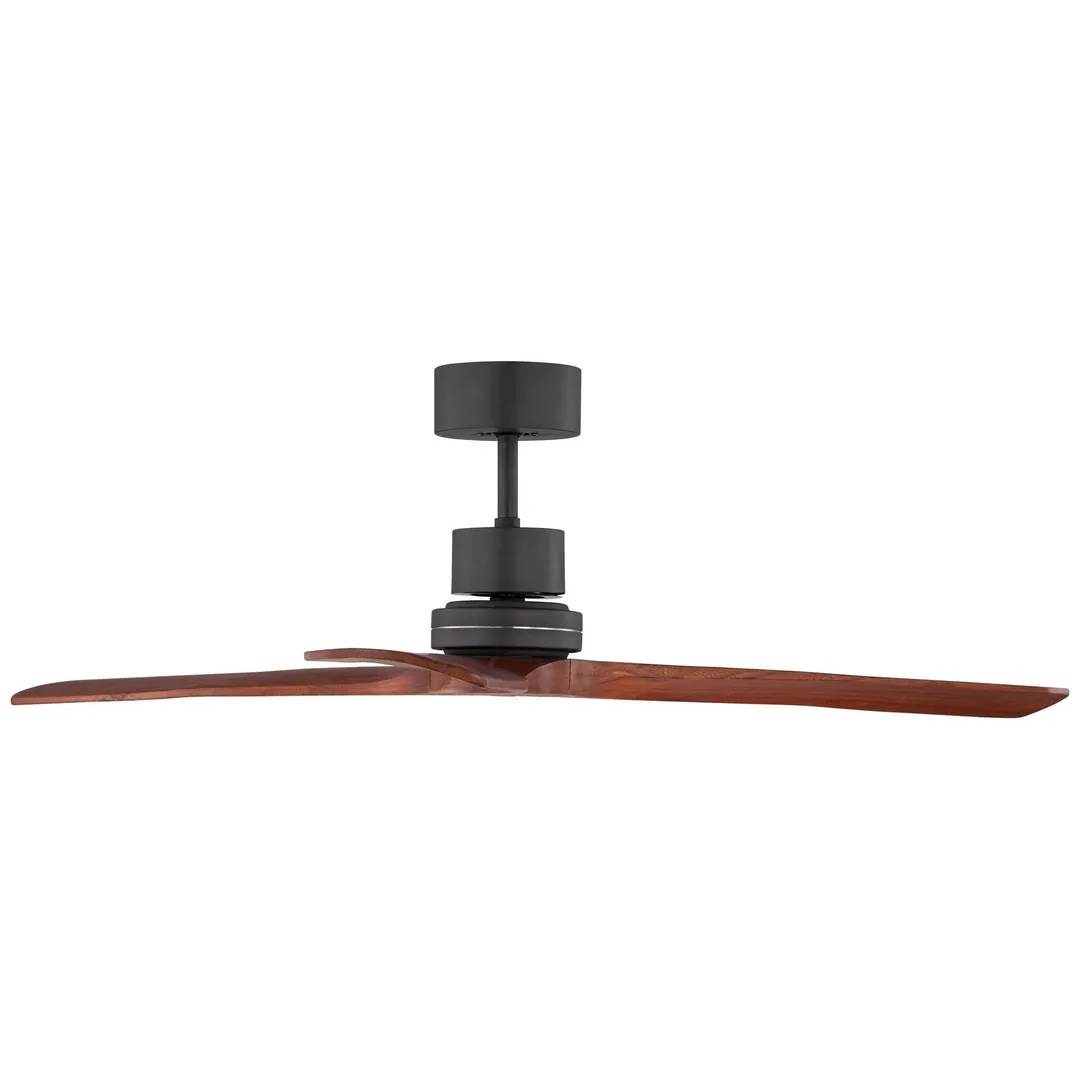 Casa Vieja 52" Casa Vieja Modern Outdoor Ceiling Fan with Remote Solid Wood Delta-Wing Oil Rubbed Bronze Damp Rated for Kitchen Patio, photo 6 of 7