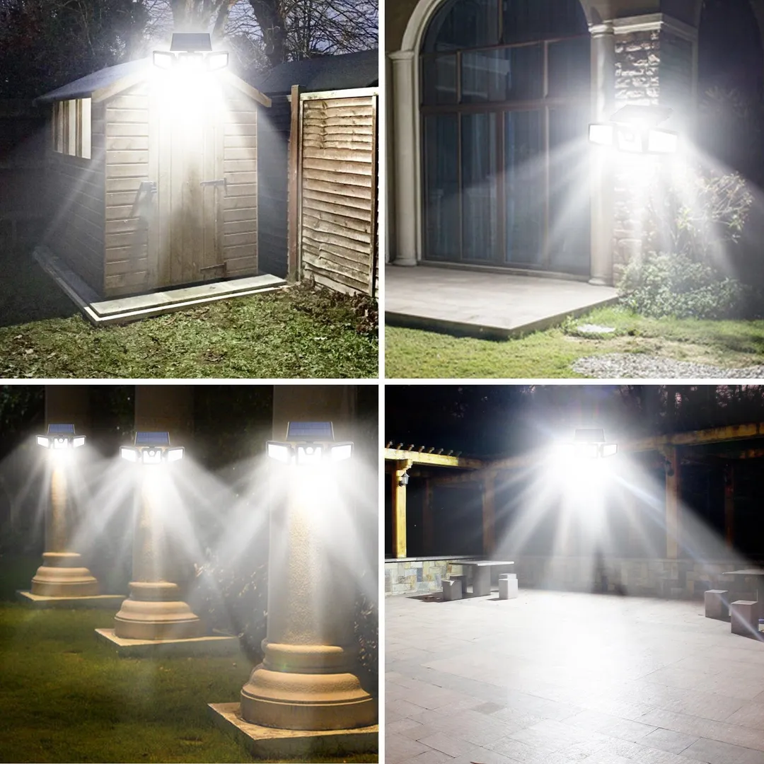 Baloray 3 Pack,2000 Lumen Security Lights,39ft/12 meters Sensor Range 270 Degree PIR Motion Sensor Solar Lights with 3 Adjustable Panels,Waterproof,Solar-Powered,Outdoor Light for Wall,Door,Garden,Patio,Flood, photo 7 of 8
