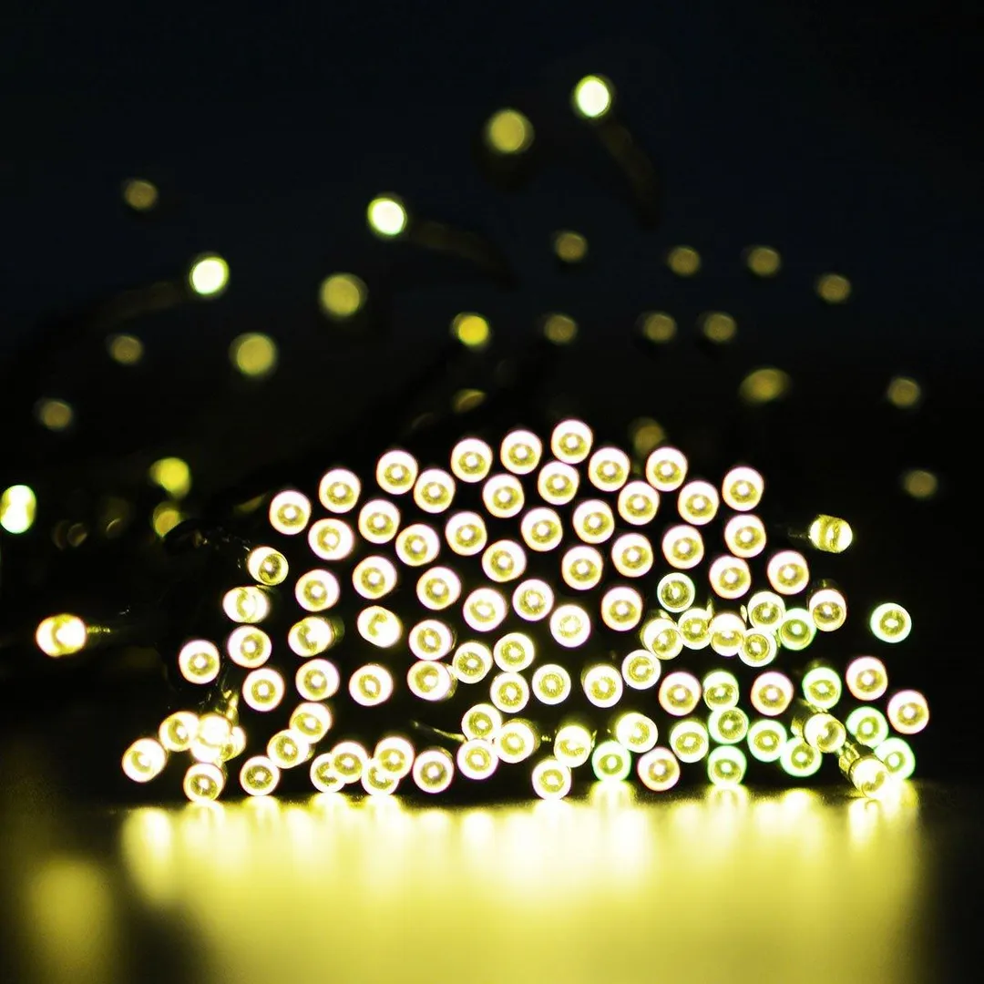 Lalapao 2 Pack Solar String Lights 72ft 22m 200 LED 8 Modes Solar Powered Outdoor Lighting Waterproof Christmas Fairy Lights for Xmas Tree Garden Homes Ambiance Wedding Lawn Party Decor (Warm White), photo 2 of 6