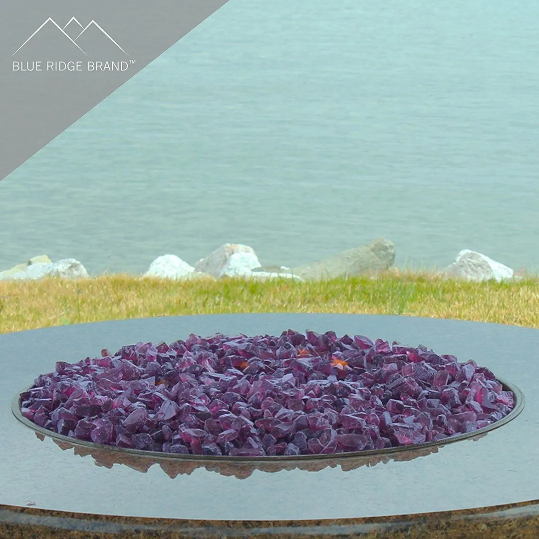 Blue Ridge Brand™ Purple Fire Glass - 10-Pound Professional Grade Fire Pit Glass - 1/2" Glass Rocks for Fire Pit and Landscaping, photo 4 of 6
