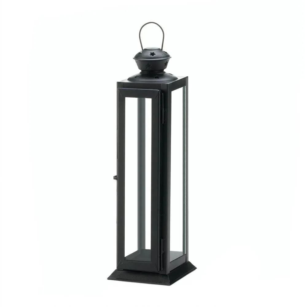 Gallery of Light Black Candle Lantern, Decorative Outdoor Metal Candle Lanterns Holder, photo 3 of 4