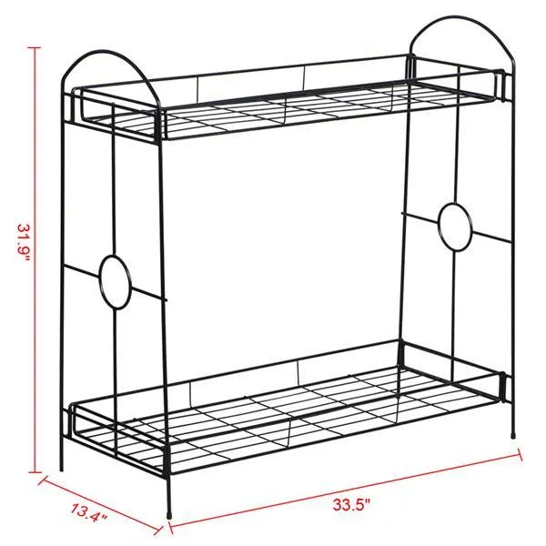 2-Tier Metal Plant Stand Plant display stand Shelf for House/ Patio/Yard/Garden, photo 3 of 9