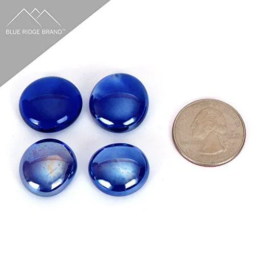 Blue Ridge Brand Fire Pit Glass - Dark Blue Reflective Fire Glass Beads 3/4" - Reflective Fire Pit Glass Rocks - Blue Ridge Brand™ Reflective Glass Beads for Fireplace and Landscaping 3, 5, 10, 20, 50 Pounds, photo 3 of 6