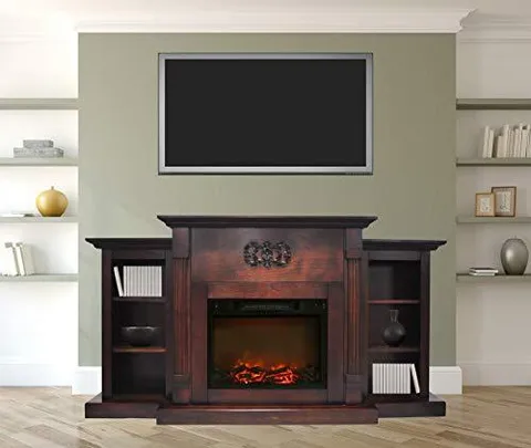 CAMBR7233-1MAH 72 × 33 in Fireplace Mantel With Log Insert