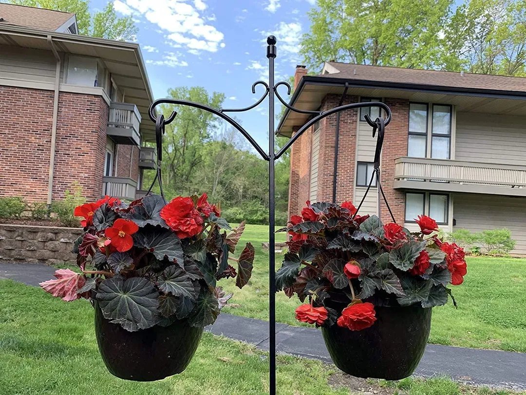 Ashman 91 Inch Adjustable Shepherds Hook with Twin Hooks 5/8 inches Thick, Super Strong, Rust Resistant Steel Hook for Hanging Plant Baskets, Bird Feeders, Lanterns, Wind Chimes and use at Weddings, photo 6 of 7