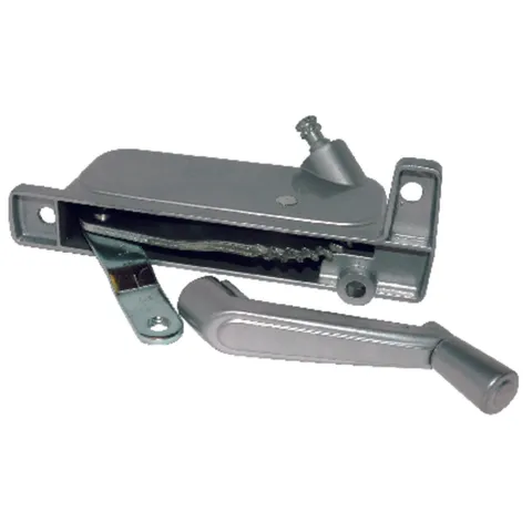Silver Aluminum Right Awning Window Operator For V.E. Anderson