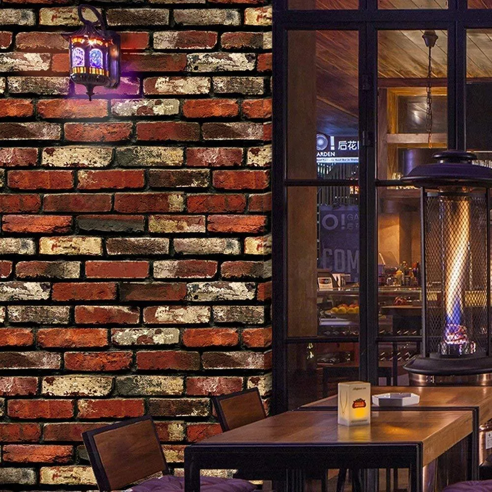 KUDOSALE Kitchen Backsplash Peel and Stick Wallpaper 393"x17" 3D Brick Stone Self Adhesive Wallpaper for Living Room Wall Paper PVC Waterproof Wallpaper for Bedroom Wall Decor Wall Covering, photo 5 of 9
