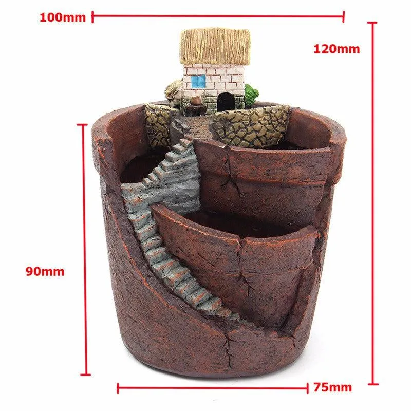 10x12CM Sky Garden Small House Succulent Green Plant Planter Herb Flower Basket Bonsai Pot Home Decor, photo 8 of 8