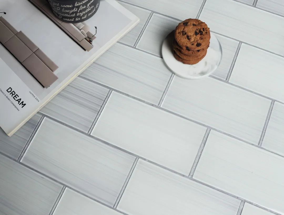 WS Tiles - Peel & Stick Hand Painted White 3 in. x 6 in. Individual Glass Subway Wall Tile (8 sq. ft / Case), photo 5 of 5