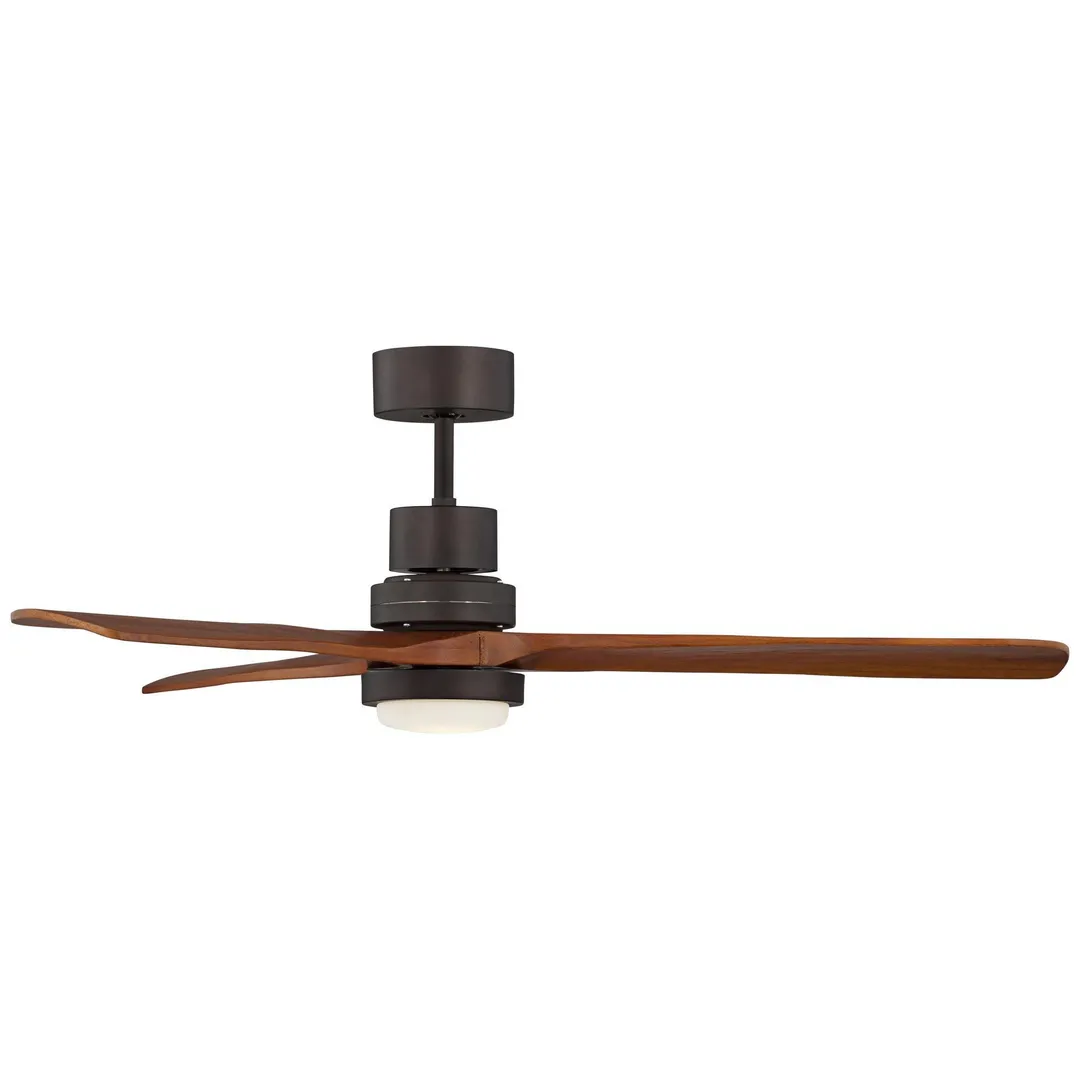 Casa Vieja 52" Casa Vieja Modern Outdoor Ceiling Fan with Light Solid Wood Delta-Wing Oil Rubbed Bronze Damp Rated for Kitchen Patio, photo 7 of 8
