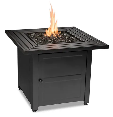 Endless Summer LP Gas Outdoor Fire Table with Steel Slat Mantel