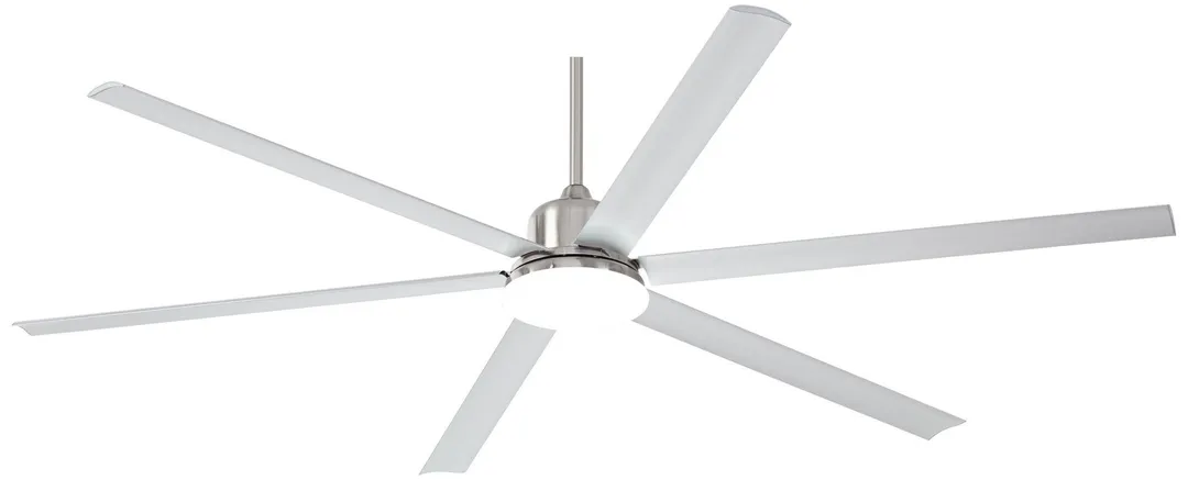 Casa Vieja 84" Casa Vieja Modern Outdoor Ceiling Fan with Light LED Dimmable Remote Control Brushed Nickel Damp Rated for Patio Porch, photo 2 of 6