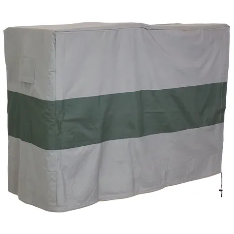 Sunnydaze Log Rack Cover - Gray with Green Stripe - Multiple Sizes Available