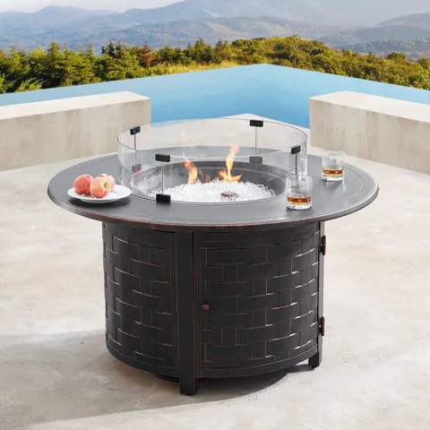 Rico 44 in. Round Propane Fire Pit Table