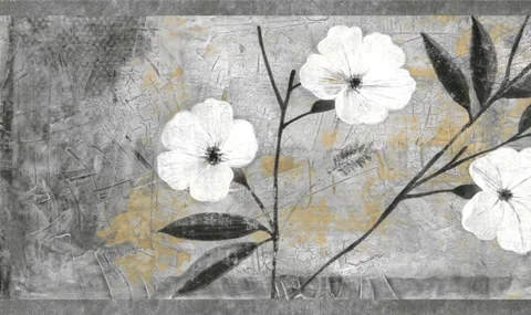 Peel and Stick Wallpaper Border - Floral White