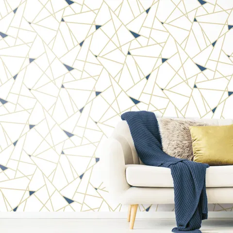 Gold Fracture Peel and Stick Wallpaper
