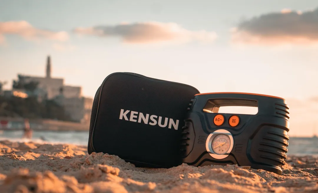 Kensun Portable Air Compressor Tire Inflator by Kensun│ AC/DC for Car and Home 12V 110V │ Analog Pressure Gauge │100 Psi for Car, Bike, Motorcycle, Balls and Other Inflatables, photo 2 of 6