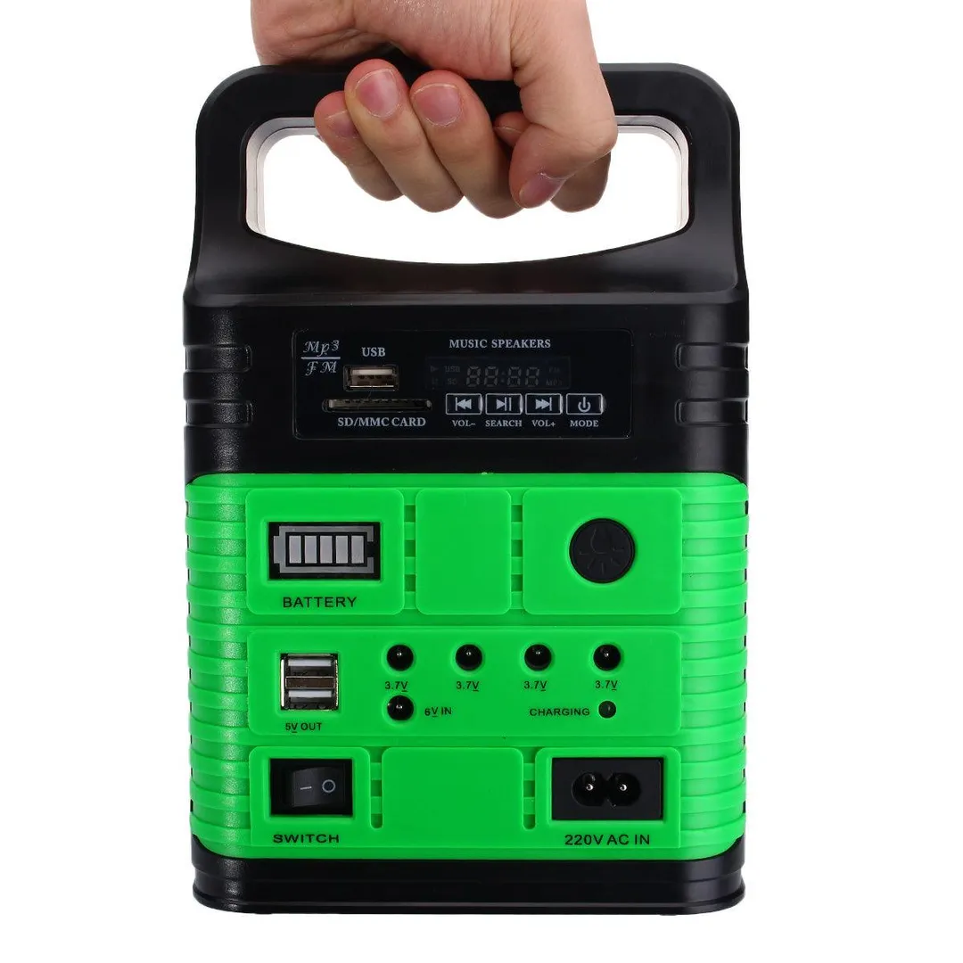 Portable Power Station, Solar Generator with 6W Solar Panel, 2 or 3 LED Light Bulb, Camp Lamps with 5V Output Can Charge Power Bank, USB DC Outlets, for Outdoor Camping, Home Emergency Power Supply, photo 3 of 12