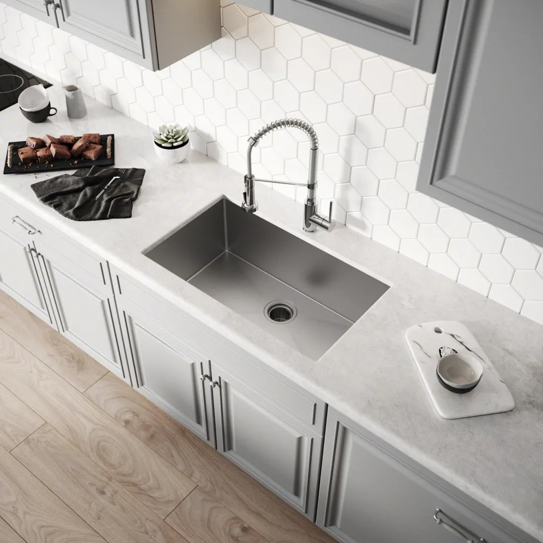 KRAUS Standart PRO? 30-inch 16 Gauge Undermount Single Bowl Stainless Steel Kitchen Sink, photo 3 of 15