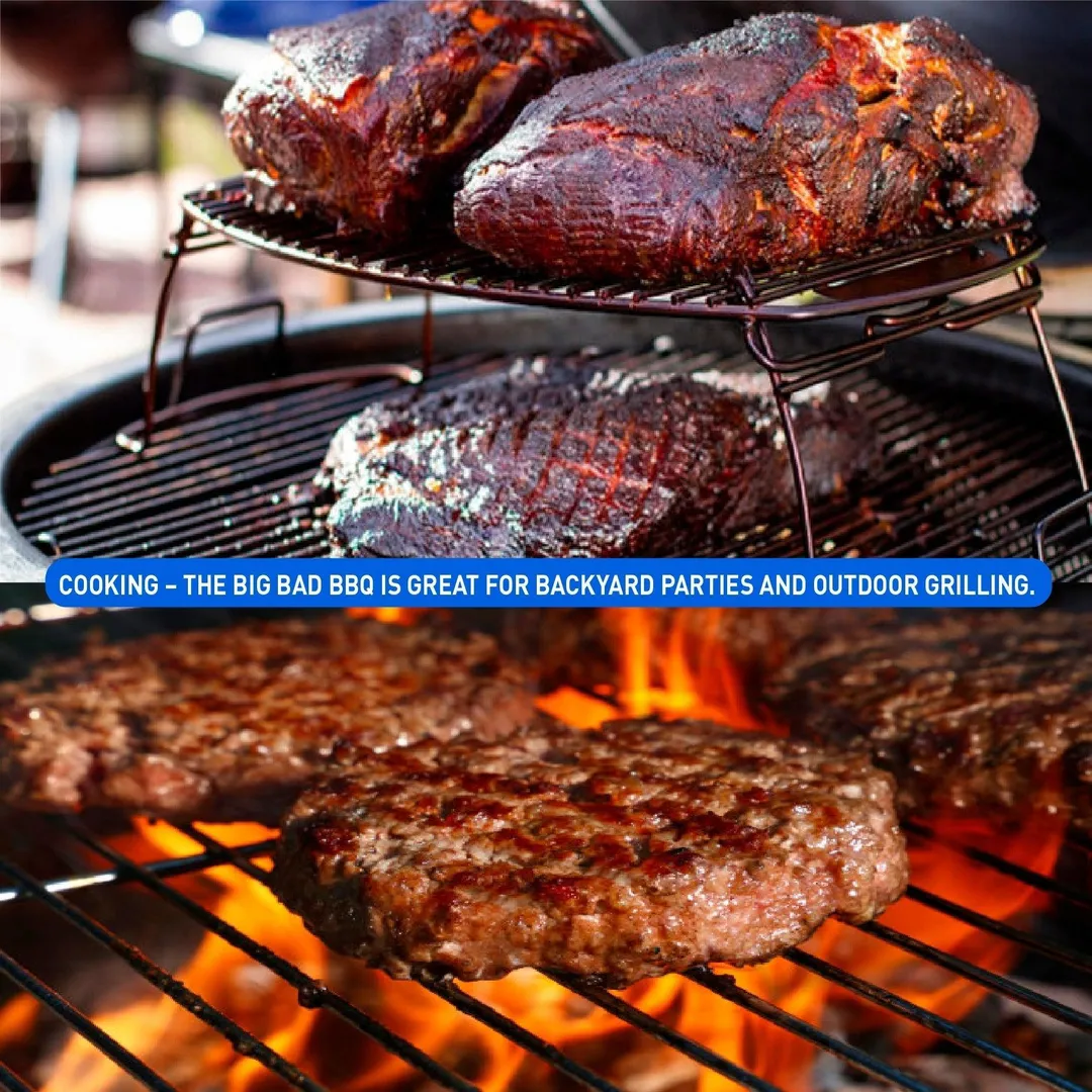 Big Bad Charcoal BBQ Grill – Large Size Barbeque Grill for Outdoor Cooking – Cooking Area 21” Diameter, photo 4 of 7