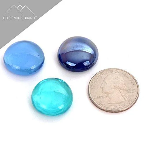 Blue Ridge Brand Fire Pit Glass - Aqua, Dark Blue, Light Blue Blend Reflective Fire Glass Beads 3/4" - Reflective Fire Pit Glass Rocks - Reflective Glass Beads for Fireplace and Landscaping 3, 5, 10, 20, 50 Pounds, photo 3 of 6