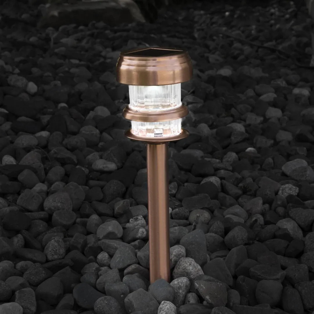 Pure Garden Solar Powered Lights (Set of 4)- LED Outdoor Stake Spotlight Fixture for Gardens, Pathways, and Patios by Pure Garden-Copper, photo 2 of 4