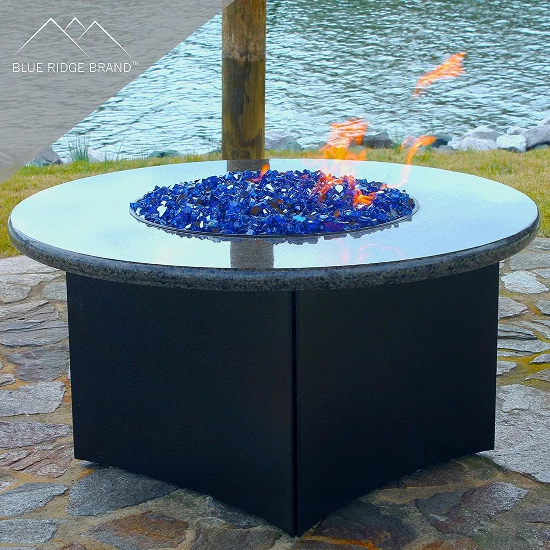 Blue Ridge Brand Fire Pit Glass - Cobalt Blue Reflective Fire Glass 1/2" - Reflective Fire Pit Glass Rocks - Blue Ridge Brand™ Reflective Glass for Fireplace and Landscaping 3, 5, 10, 20, 50 Pounds, photo 5 of 6