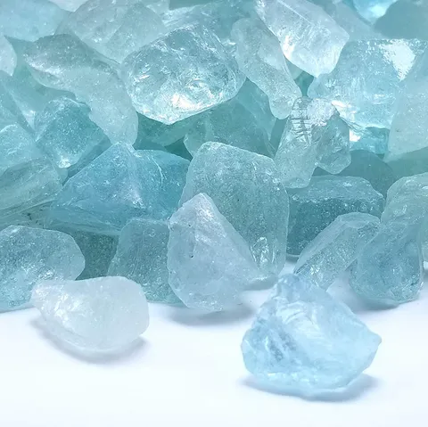 Glacier Aqua Ice Blue Premium Crushed Fire Glass Rock