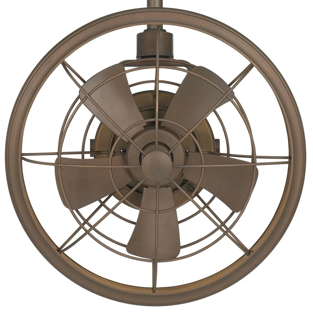 Casa Vieja 18" Casa Vieja Mission Outdoor Ceiling Fan with Wall Control Mounted Adjustable Oil Rubbed Bronze Cage Damp Rated for Patio Porch, photo 5 of 7