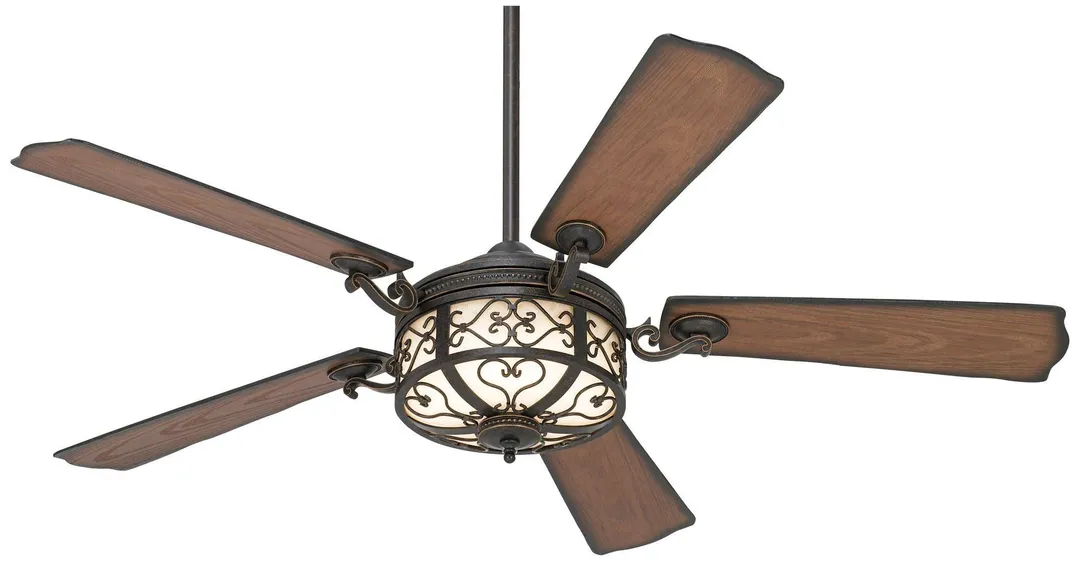 Casa Vieja 54" Casa Vieja Rustic Outdoor Ceiling Fan with Light LED Dimmable Remote Golden Forged Reversible Blades Damp Rated Patio Porch, photo 5 of 8