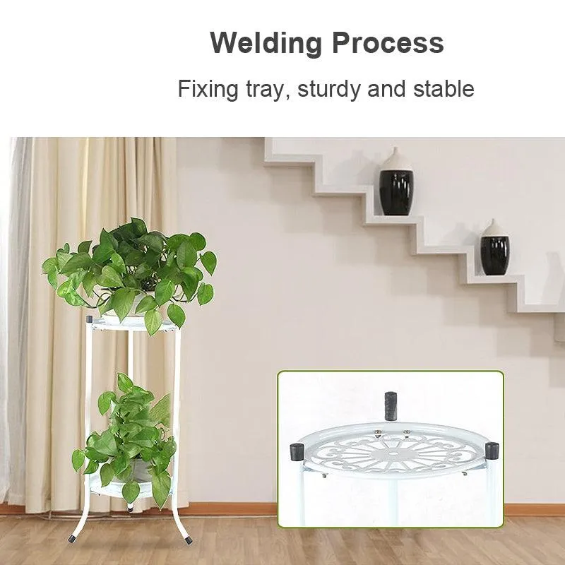 2-Tier Iron Potted Plant Stands Flower Pot Holder Rack,Garden & Home, photo 7 of 8