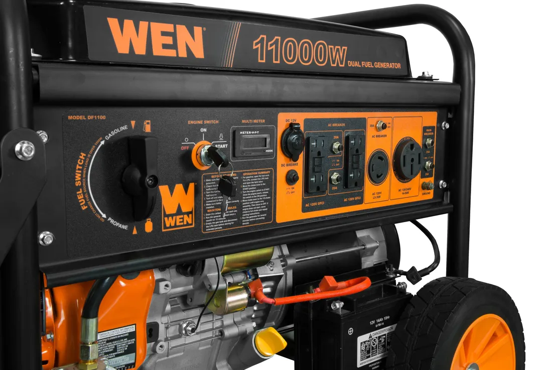WEN 11,000-Watt 120V/240V Dual Fuel Portable Generator with Wheel Kit and Electric Start - CARB Compliant, photo 4 of 6