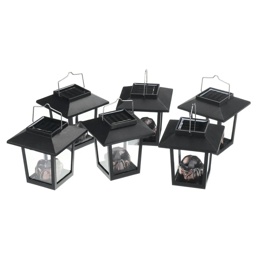 Novashion 6 Pack Solar lights & Solar Lantern Outdoor Hanging Lanterns Lighting, Solar Powered Waterproof Umbrella LED Flame Lights for Garden Patio Pathway Deck Yard, photo 3 of 10