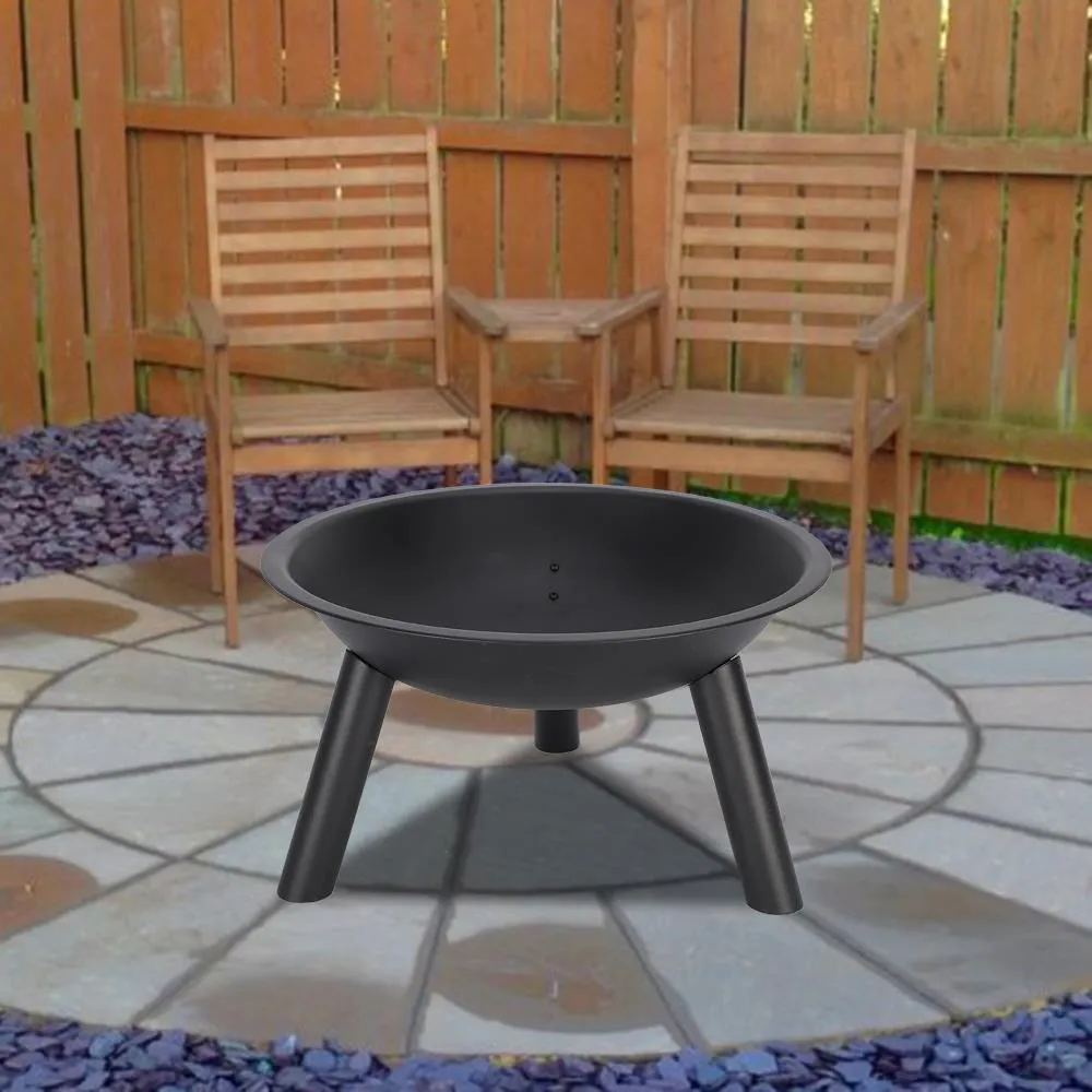 Ktaxon 22-Inch BBQ Grill Portable Wood Burning Fire Pits Iron Backyard Patio Garden Round Fire Pit Cooking Grill, Black, photo 8 of 12