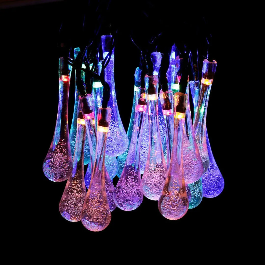 Stoneway 20/30LEDs Garden Dreamy Fairy Lights Solar String Lights ,Water Droplet String Lights Outdoor Garden Decor Tree Bubble Light for Party Xmas Decor, photo 2 of 9