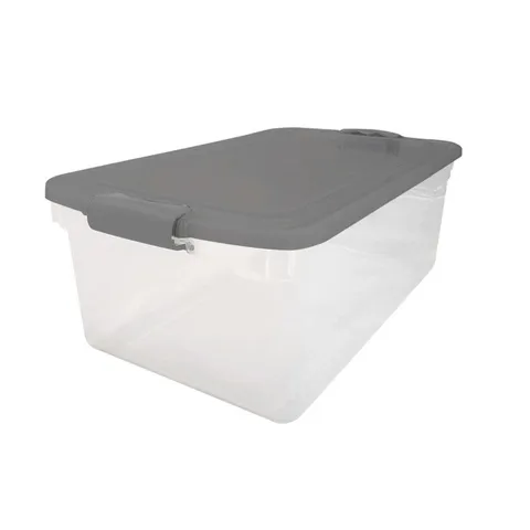 Homz Latching 10.625 in high · 16 in wide · 28.75 in deep Stackable Storage Tote