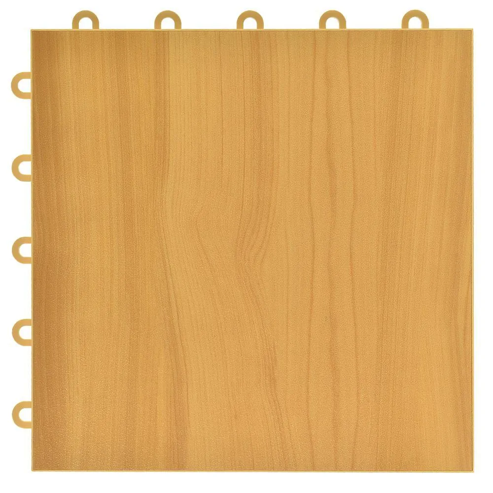 Greatmats Max Tile 12 in. x 12 in. x 5/8 in. Light Oak Vinyl Interlocking Raised Modular Floor Tile (Case of 26), photo 9 of 11