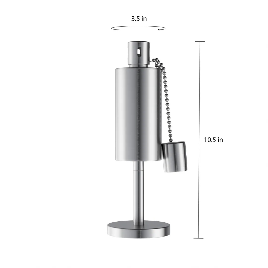 Pure Garden Tabletop Torch Lamp, Stainless Steel, Canister Flame Light, Fiberglass Wick, photo 2 of 6