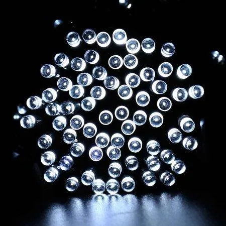 Qedertek Christmas Solar Lights LED Solar String Lights,39ft 100 LED Fairy Outdoor String Lights Decorative Lighting for Home,Lawn,Garden,Wedding,Patio,Party,and Holiday Decorations (White), photo 2 of 7