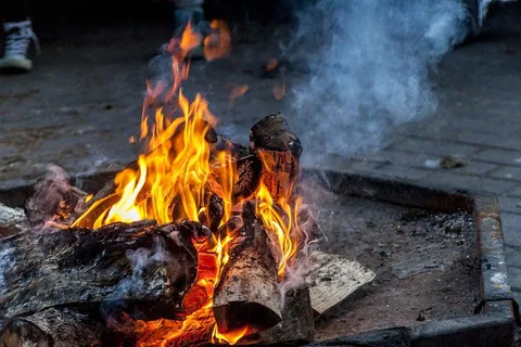 Fireplace Outdoor Fireplace Fire Wood-12 Inch BY 18 Inch Laminated Poster With Bright Colors And Vivid Imagery-Fits Perfectly In Many Attractive Frames