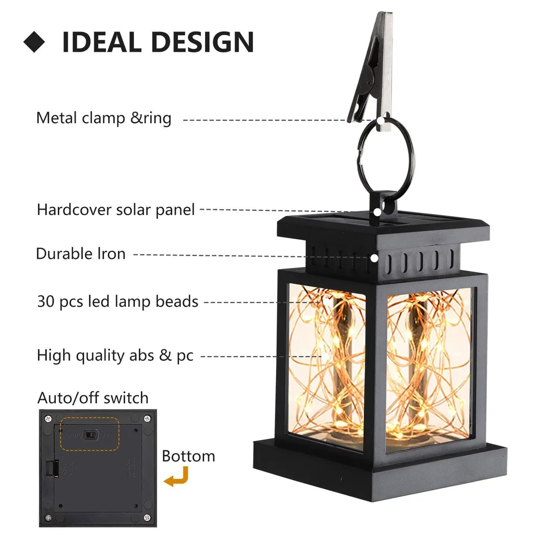 EEEKit Hanging Solar LED Light, Waterproof Solar Copper Wire Lantern, Table Lights, Outdoor Landscaping Lighting, Solar Powered Courtyard Hanging Lamp Decoration for Home, Patio, Garden, Lawn, Party, photo 5 of 9