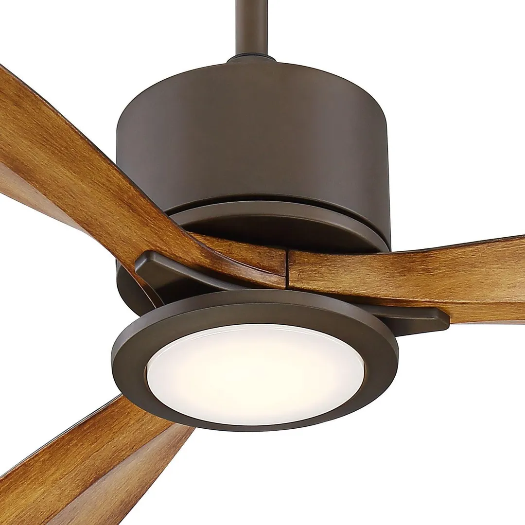 Casa Vieja 56" Casa Vieja Modern Tropical Outdoor Ceiling Fan with Light LED Remote Oil Rubbed Bronze Koa Damp Rated for Patio Porch, photo 3 of 6