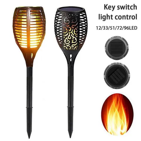 52cm IP65 Waterproof Solar Flame Torch Lights Outdoor Decoration