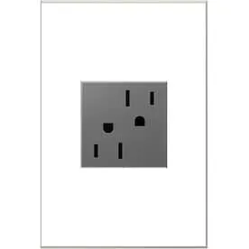 adorne Magnesium 15-Amp Square Tamper Resistant Residential Outlet