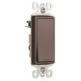 Radiant 15-amp Single-Pole Dark Bronze Rocker Residential Light Switch